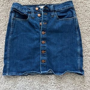 Madewell button up denim mini skirt size 27